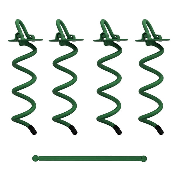 8 Inch Tent Stakes Heavy Duty Ground Screw Anchor Twist Stakes 7Penn Spiral Ground Anchors 4 Pack